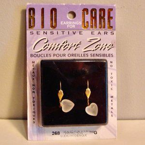 Drop Heart Earrings for Sensitive Ears Non Toxic Metals Surgical Grade NEW NWT